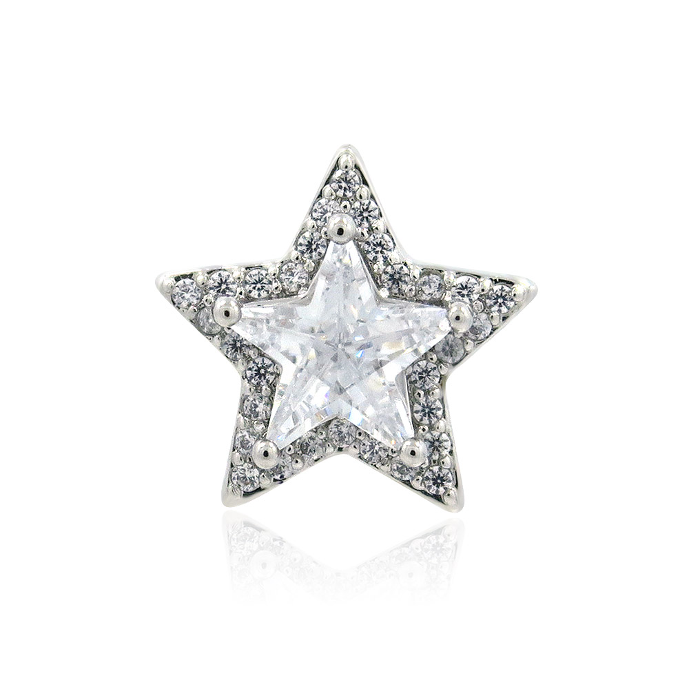 Shiny CZ Paved Star Clothing Clutch Pin